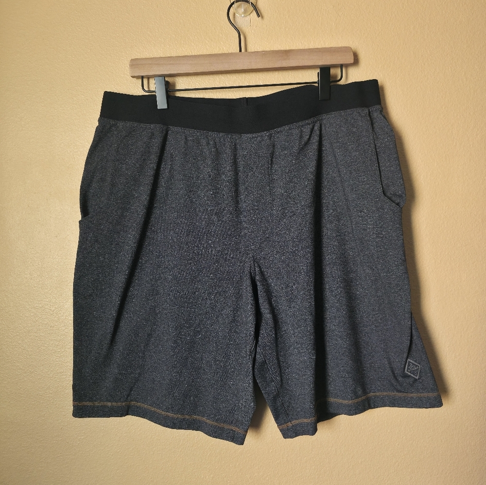 Prana Mojo Athletic Breathable Grey Shorts Men's Size X-Large